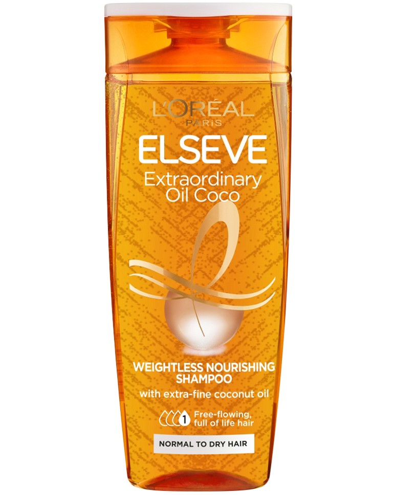 Elseve Extraordinary Oil Coco Shampoo - Шампоан за нормална до суха коса от серията Extraordinary Oil Coco - шампоан