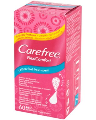 Carefree Flexi Comfort Cotton Feel Fresh Scent - 60       - 