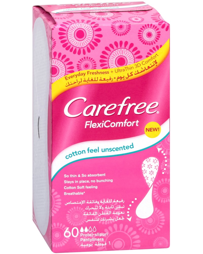 Carefree Flexi Comfort Cotton Feel Unscented - 60        -  