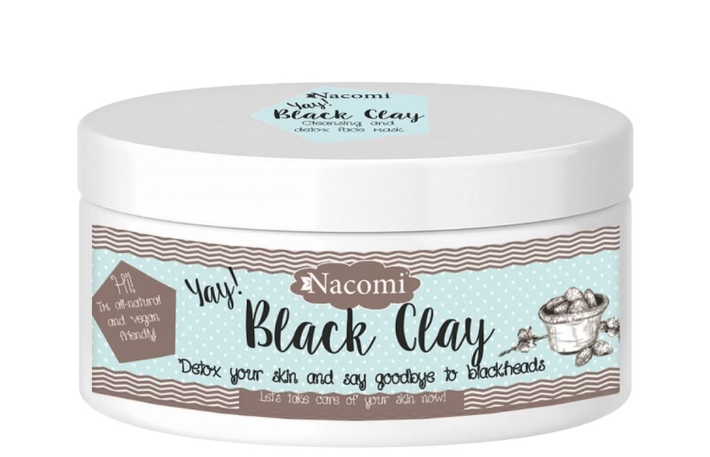 Nacomi Natural Black Clay Face & Body Mask - Детоксикираща маска за лице и тяло с черна глина - маска