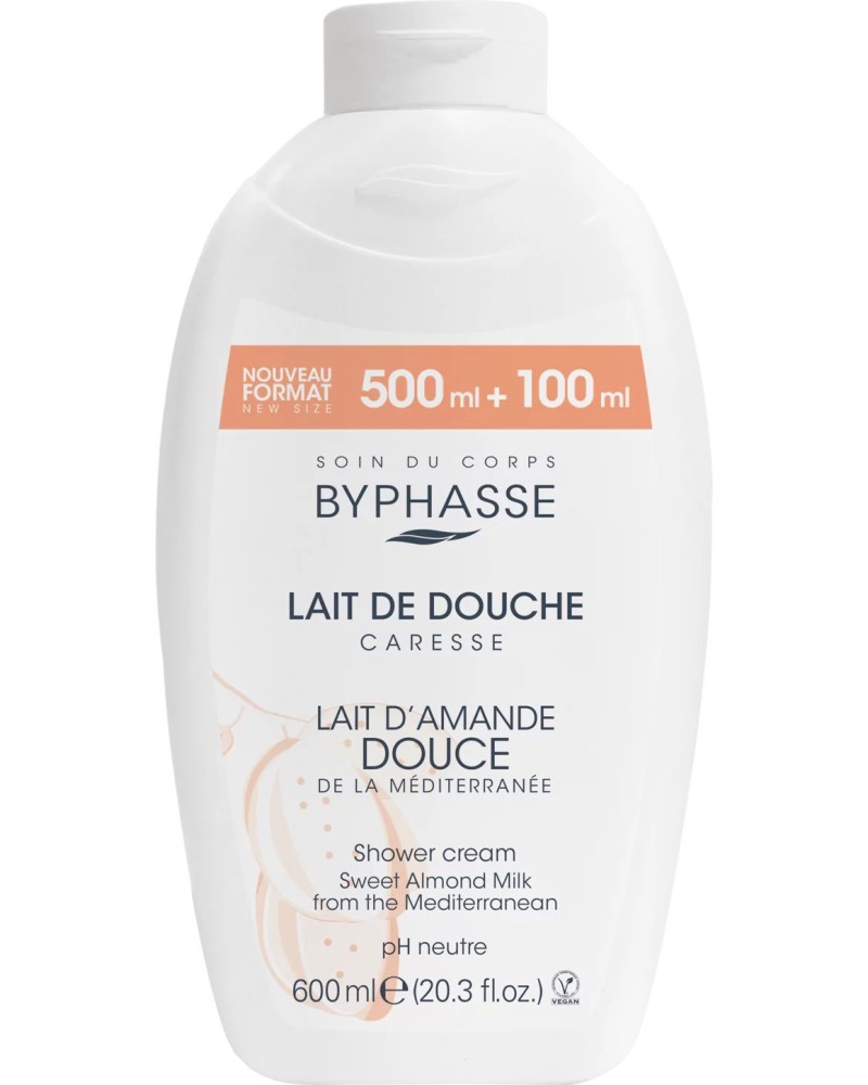 Byphasse Sweet Almond Milk Shower Cream Byphasse Sweet Almond Milk Shower Cream - Душ крем с екстракт от бадем - душ гел
