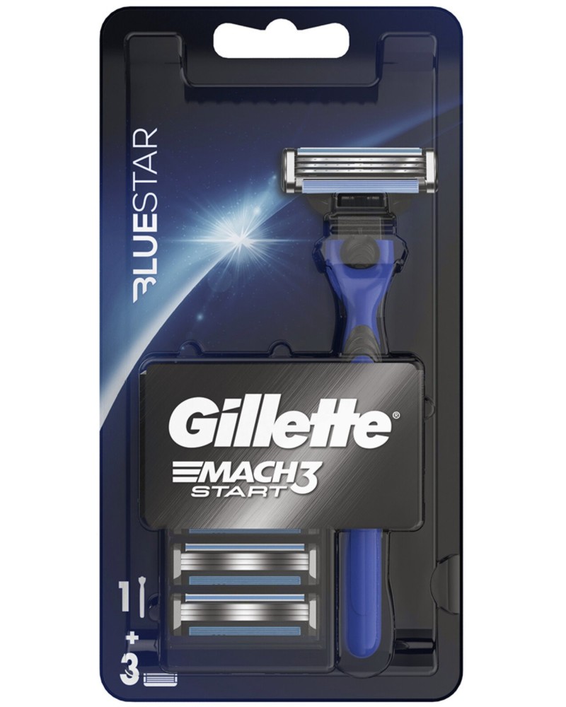 Gillette Mach 3 Start Blue Star -   3     Mach 3 - 