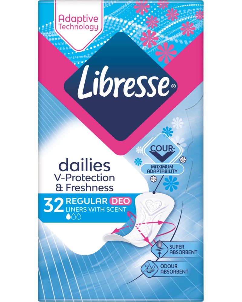 Libresse Dailies V-Protection & Freshness Regular Deo - 32 ���� ������������� ��������� ��������� - ������ ���������