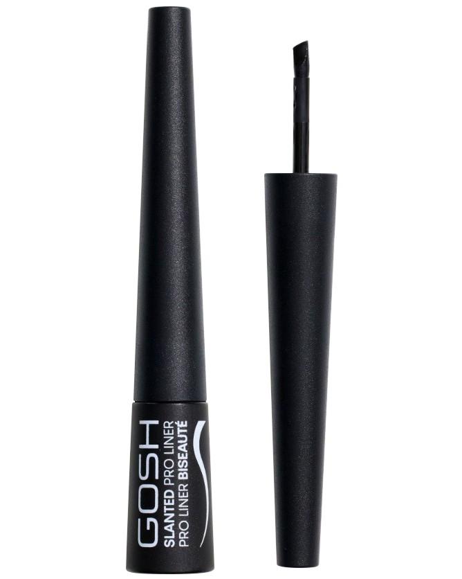 Gosh Slanted Pro Liner Gosh Slanted Pro Liner - Водоустойчива течна очна линия със скосена четка - очна линия