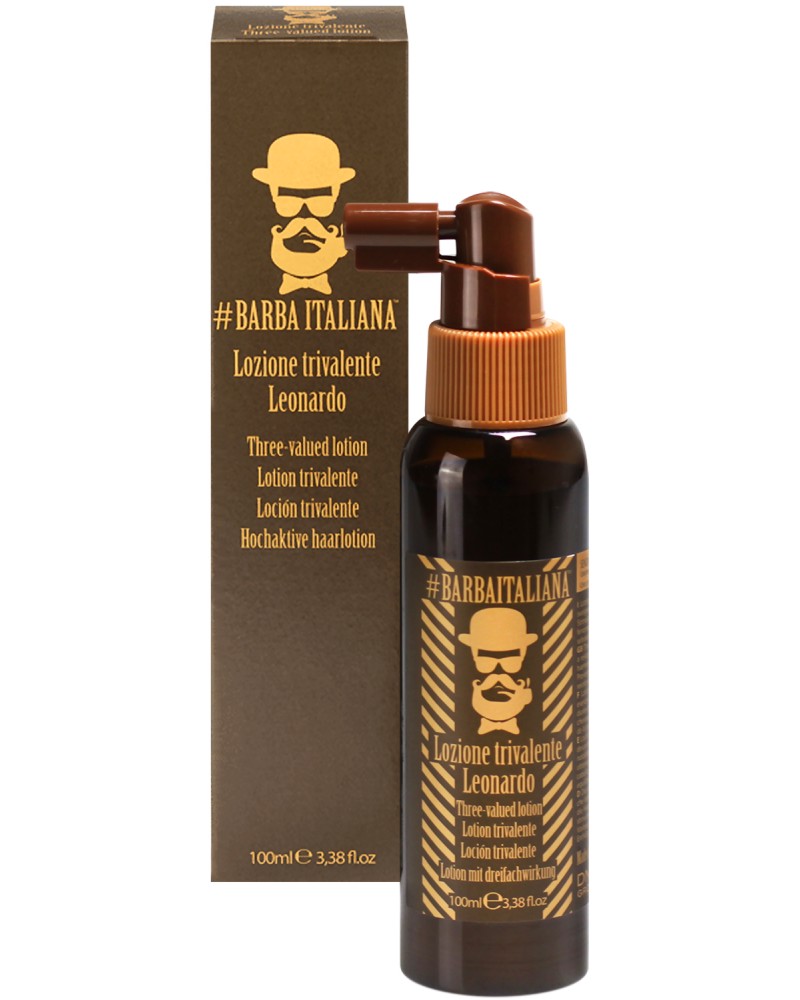 Barba Italiana Three-Valued Lotion - Leonardo Barba Italiana Three-Valued Lotion - Leonardo - Лосион за мъже против косопад, пърхот и омазняване - лосион