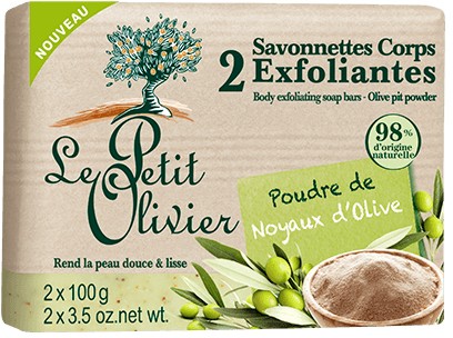 Le Petit Olivier Exfoliating Body Soaps with Olive Pit Powder -     -   2  x 100 g - 