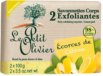 Le Petit Olivier Exfoliating Body Soaps with Lemon Peel -     -   2  x 100g - 