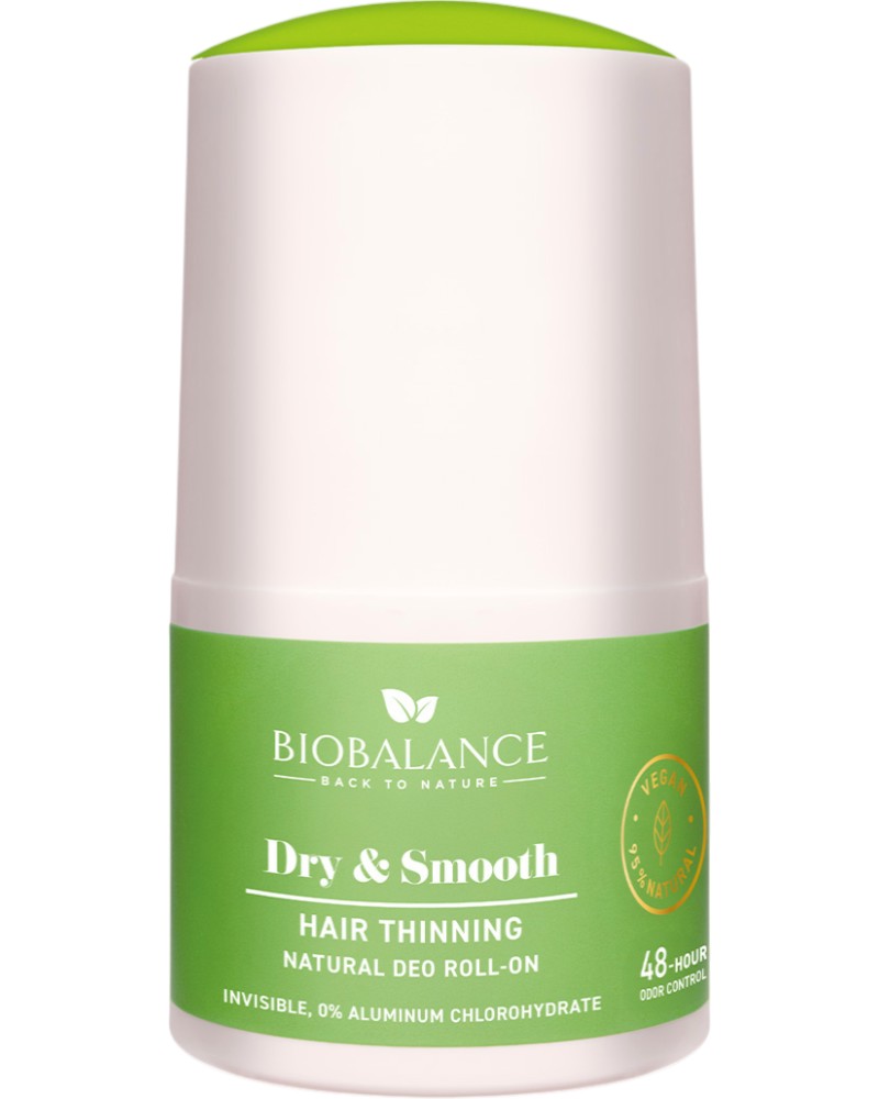 BioBalance Dry & Smooth Hair Thinning Natural Deo Roll-On - ����� ���������� � ��������� ������� ����� - �����