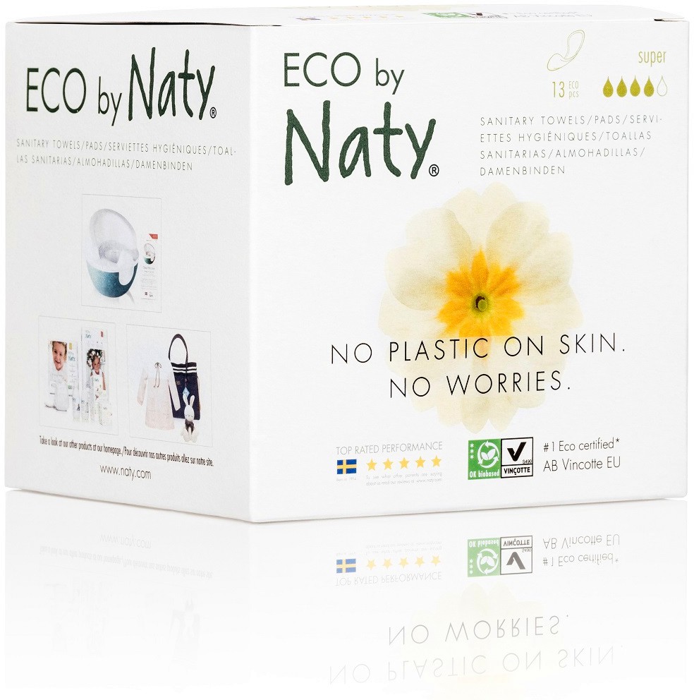 Naty Eco Sanitary Pads Super - 13    -  
