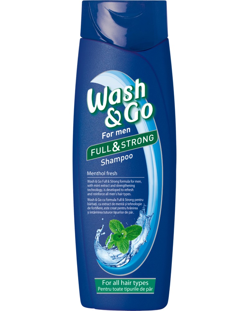 Wash & Go For Men Full & Srtong Shampoo Mentol Fresh -         - 