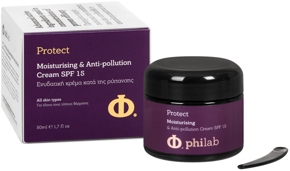 Philab Protect Moisturising & Anti-pollution Cream SPF 15 Philab Protect Moisturising & Anti-pollution Cream SPF 15 - Защитен и хидратиращ крем за лице от серията "Protect" - крем