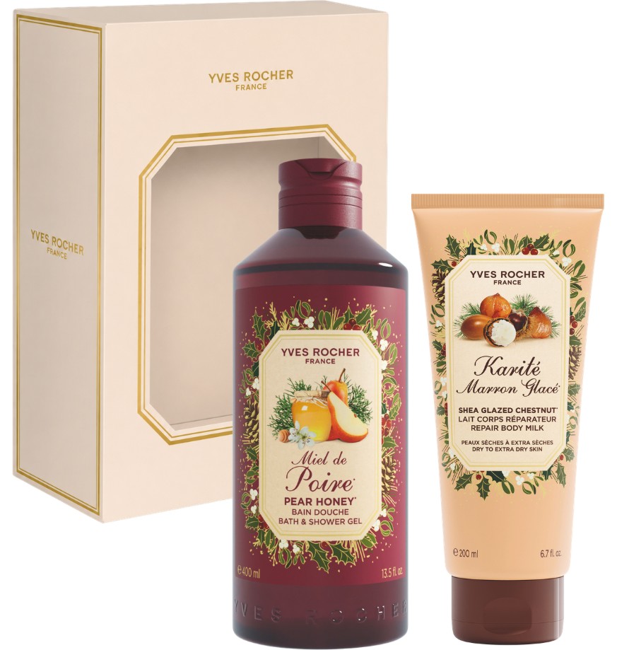 Подаръчен комплект Yves Rocher Подаръчен комплект Yves Rocher - Душ гел и лосион за тяло - продукт