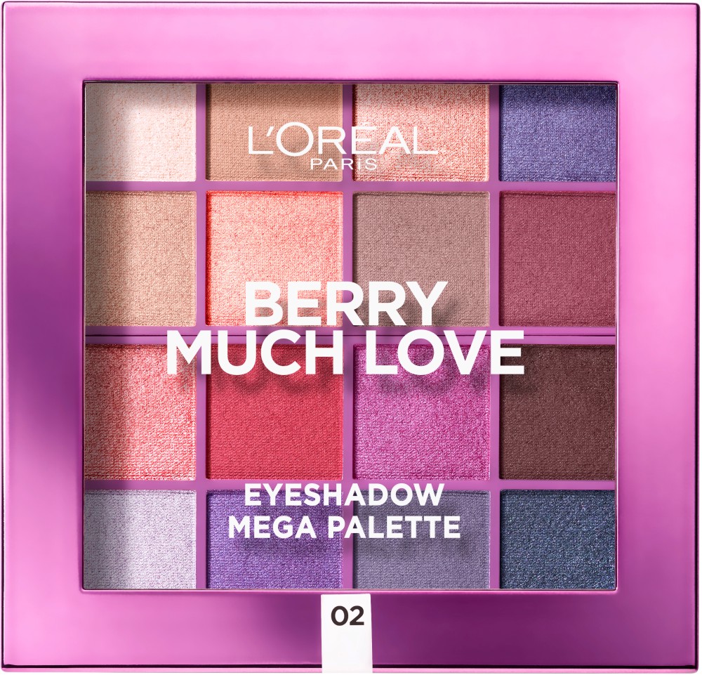 L'Oreal Berry Much Love Eyeshadow Mega Palette - ������� � 16 ����� ����� �� ��� - �����