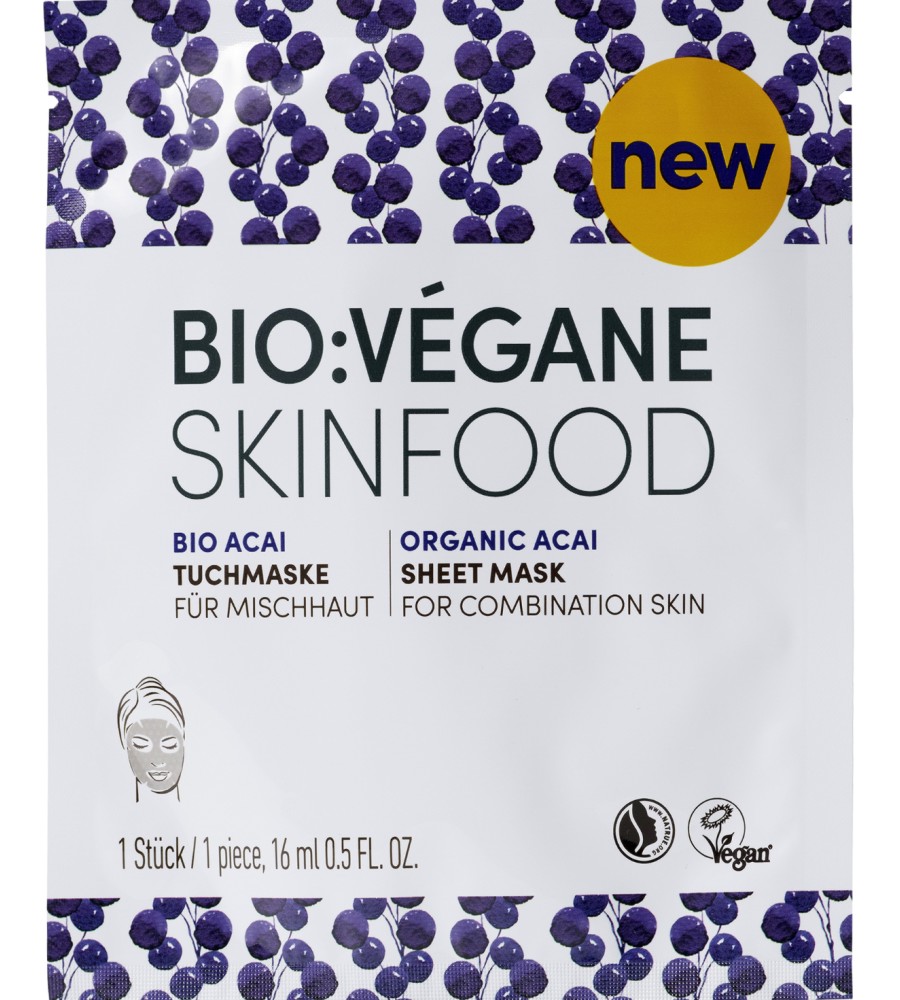 Bio:Vegane Skinfood Organic Acai Sheet Mask -          Organic Acai - 