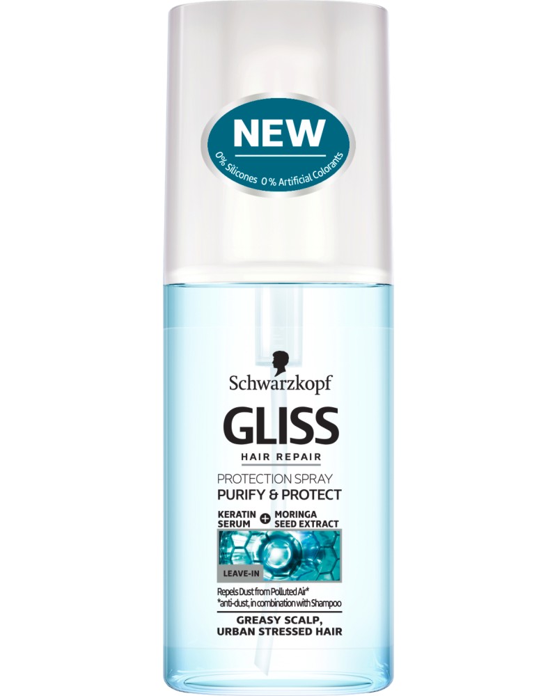 Gliss Purify & Protect Spray Gliss Purify & Protect Spray - Спрей балсам за лесно разресване за мазна и увредена коса - балсам