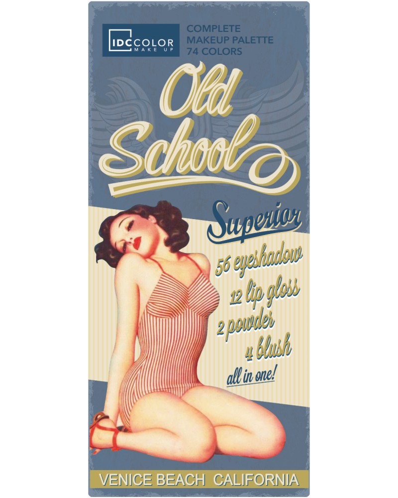 IDC Color Old School Complete Make Up Palette IDC Color Old School Complete Make Up Palette - Палитра с гримове от серията IDC Color - продукт