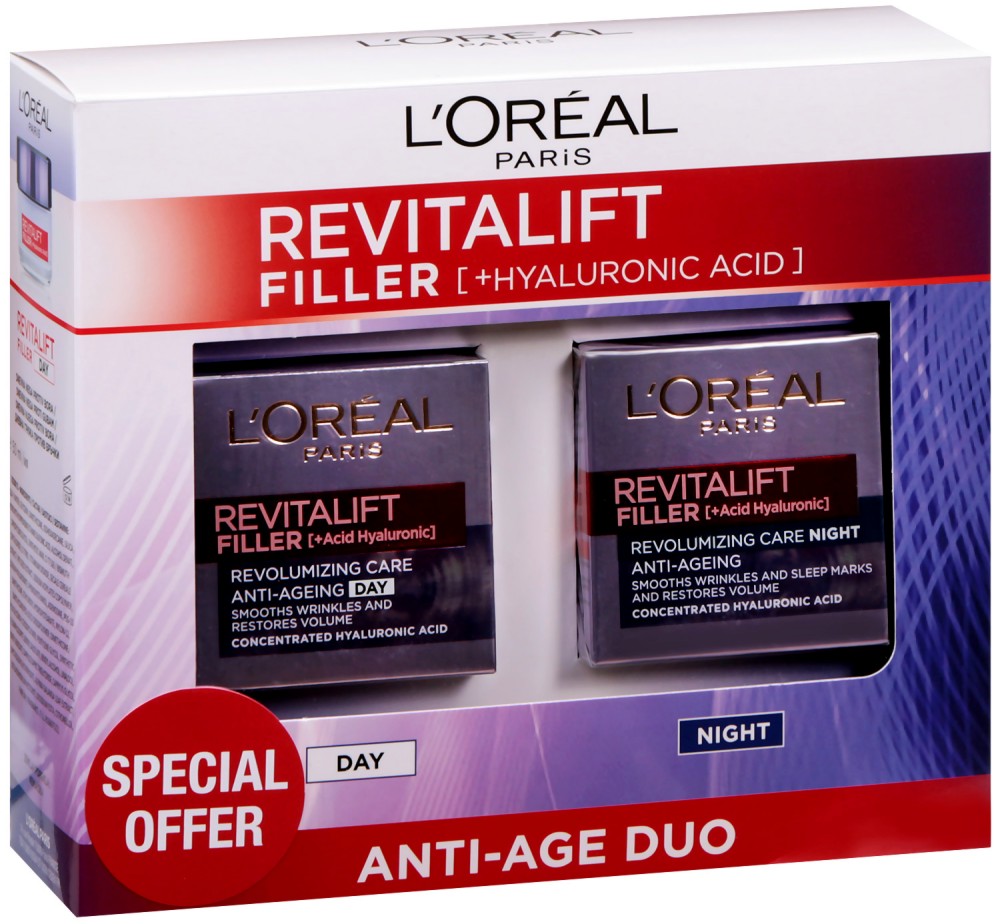   - L'Oreal Revitalift Filler Anti-Age Duo -            - 
