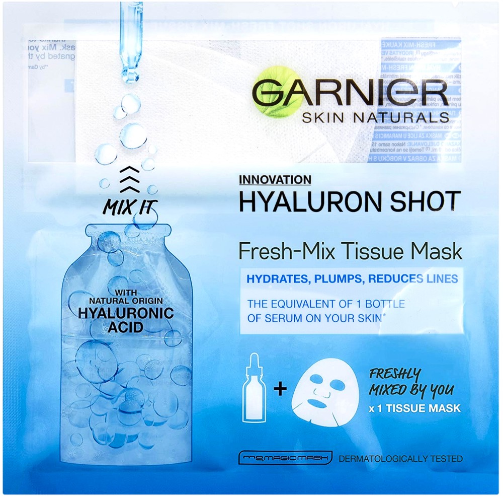 Garnier Skin Naturals Hyaluron Shot Fresh-Mix Tissue Mask - ���������� ����� �� ���� � �������� �� ������� "Skin Naturals" - �����