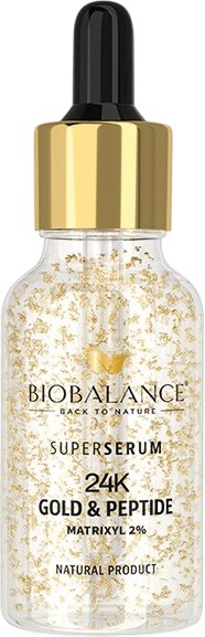 BioBalance 24K Gold & Peptide Super Serum BioBalance 24K Gold & Peptide Super Serum - Серум за лице против бръчки със златни частици и 2% Matrixyl - серум