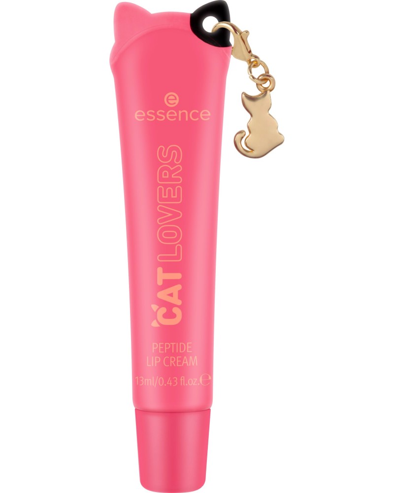 Essence DOG GANG OR CAT CREW?!? CAT LOVERS Peptide Lip Cream Essence DOG GANG OR CAT CREW?!? CAT LOVERS Peptide Lip Cream - Пептиден гланц за устни с висулка коте - гланц