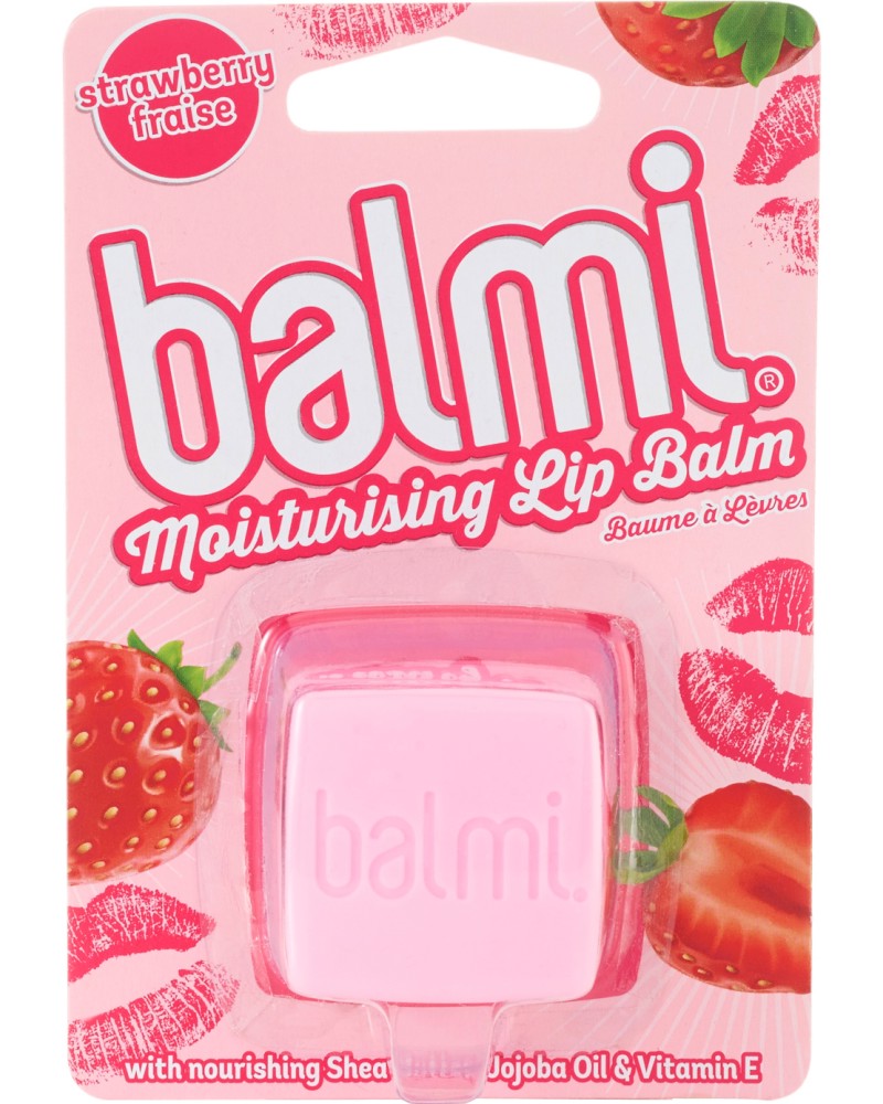 Balmi Moisturising Lip Balm - Strawberry Balmi Moisturising Lip Balm - Strawberry - Хидратиращ балсам за устни с аромат на ягода - балсам