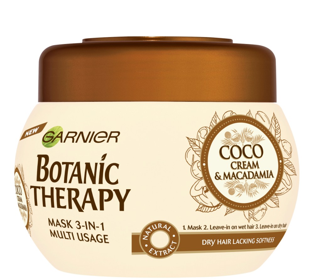 Garnier Botanic Therapy Coco Milk & Macadamia Mask 3 in 1 -       Coco Milk & Macadamia - 