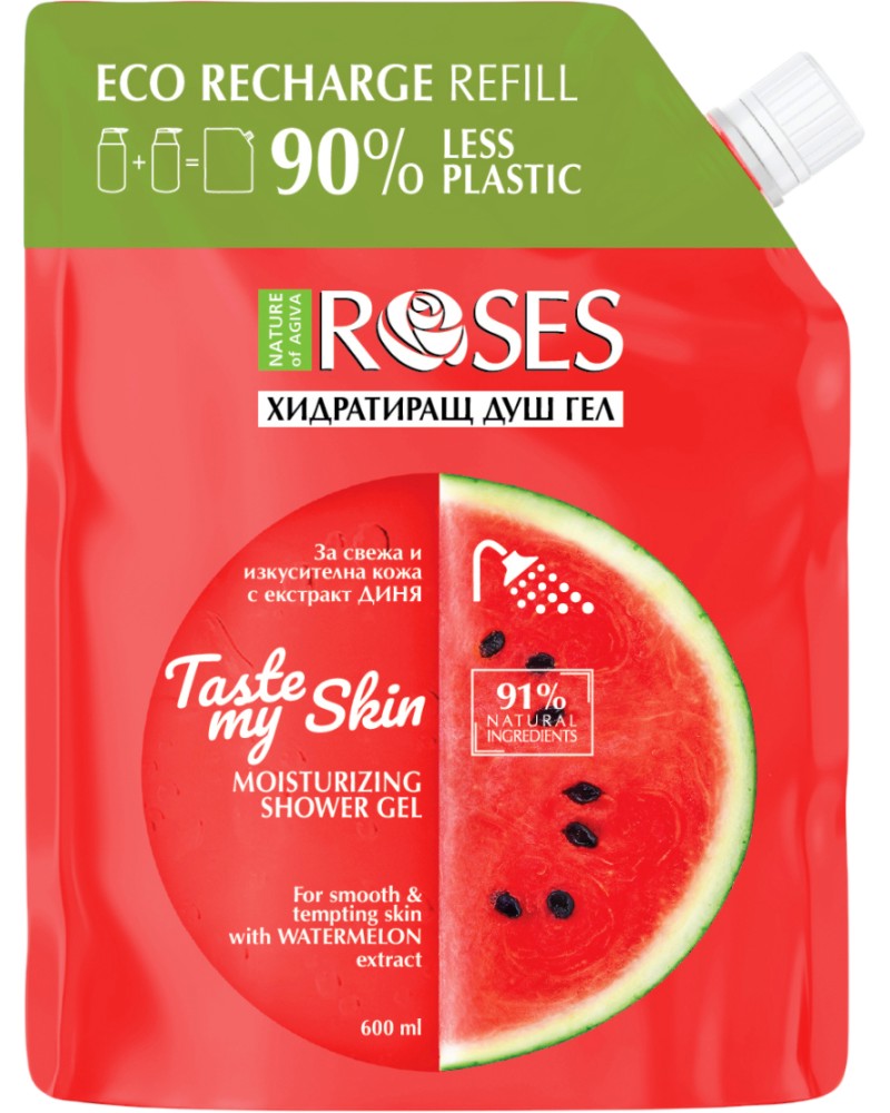 Nature of Agiva Roses Taste My Skin Shower Gel Refil - �������� �� ���������� ��� ��� � �������� �� ���� �� ������� Roses - ��� ���