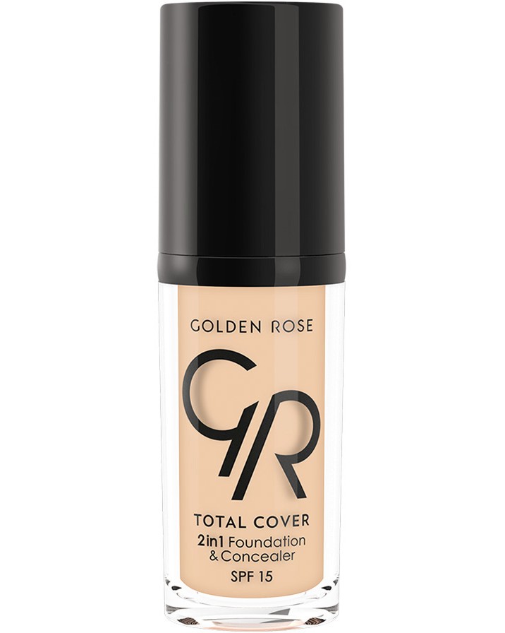 Golden Rose Total Cover 2 in 1 Foundation & Concealer - SPF 15 -        -   