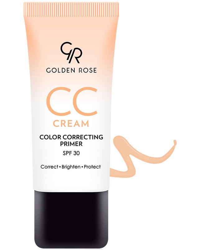 Golden Rose CC Cream Color Correcting Primer Orange - SPF 30 Golden Rose CC Cream Color Correcting Primer Orange - SPF 30 - Цветна основа за грим и CC крем 2 в 1 - продукт