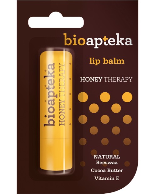Bio Apteka Honey Therapy Lip Balm Bio Apteka Honey Therapy Lip Balm - Балсам за устни с пчелен восък, масло от какао и витамин E - балсам