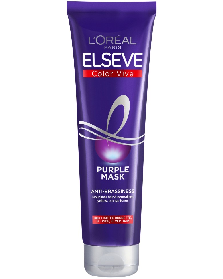 Elseve Color Vive Purple Mask - Маска за коса за неутрализиране на жълти и оранжеви оттенъци - маска