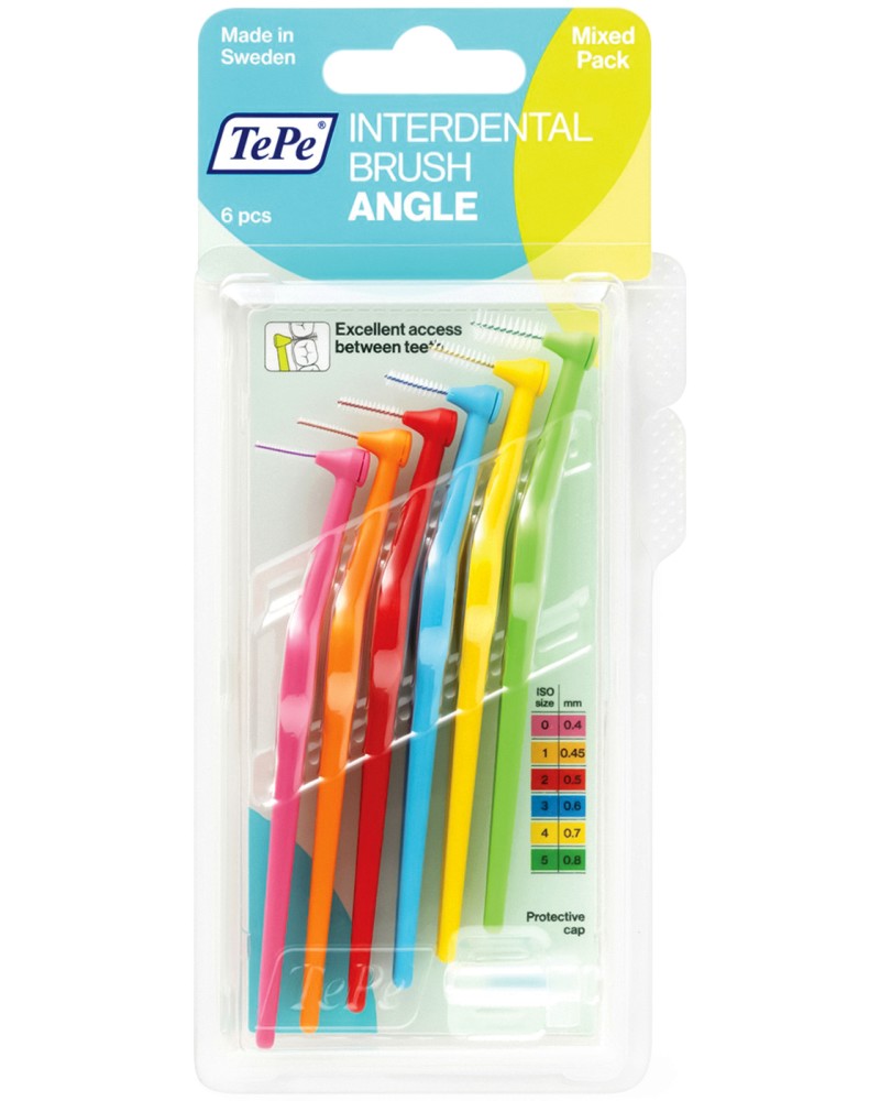 TePe Interdental Brush Angle Mixed Pack - 6     , 0.4 ÷ 0.8 mm - 