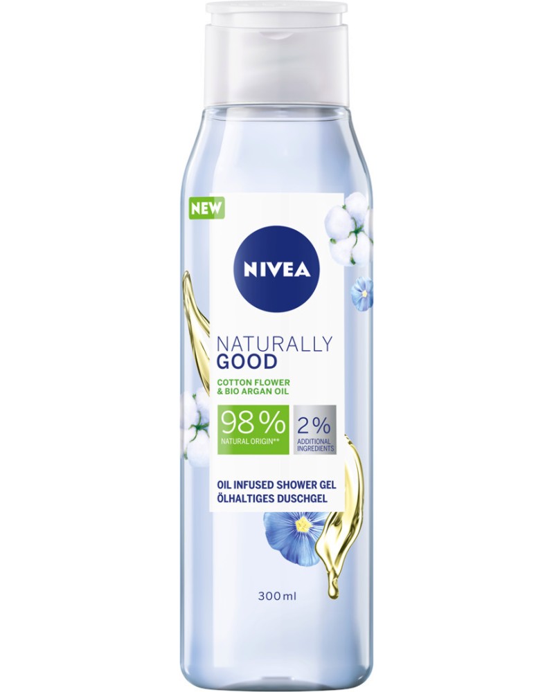 Nivea Naturally Good Cotton Flower & Bio Argan Oil Shower Gel -            Naturally Good -  