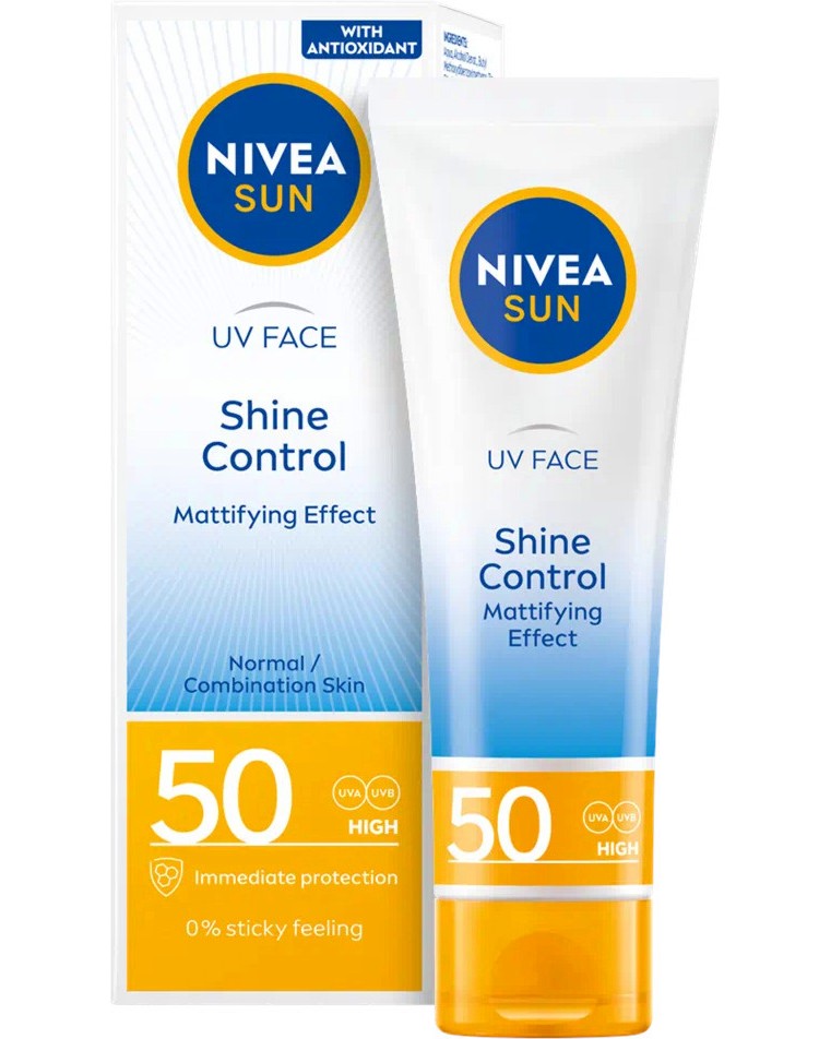 Nivea Sun UV Face Shine Control Cream SPF 50 -           Nivea Sun - 