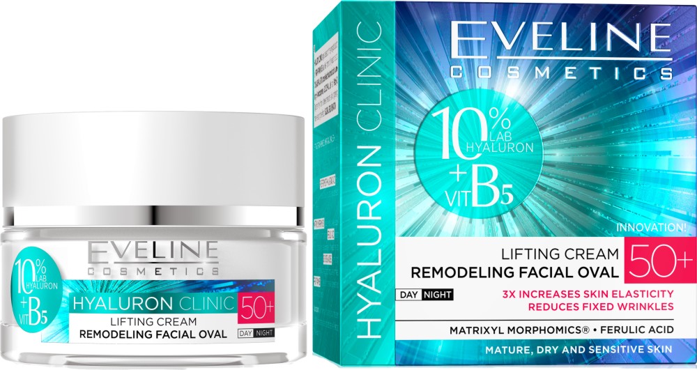Eveline Hyaluron Clinic B5 Lifting Cream Day Night 50+ -         Hyaluron Clinic B5 - 