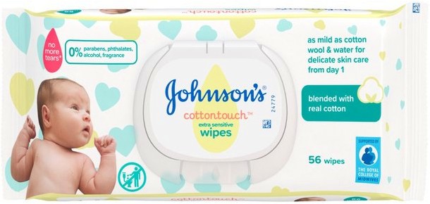 Johnson's Cottontouch Extra Sensitive Wipes -       56    "Cottontouch" -  