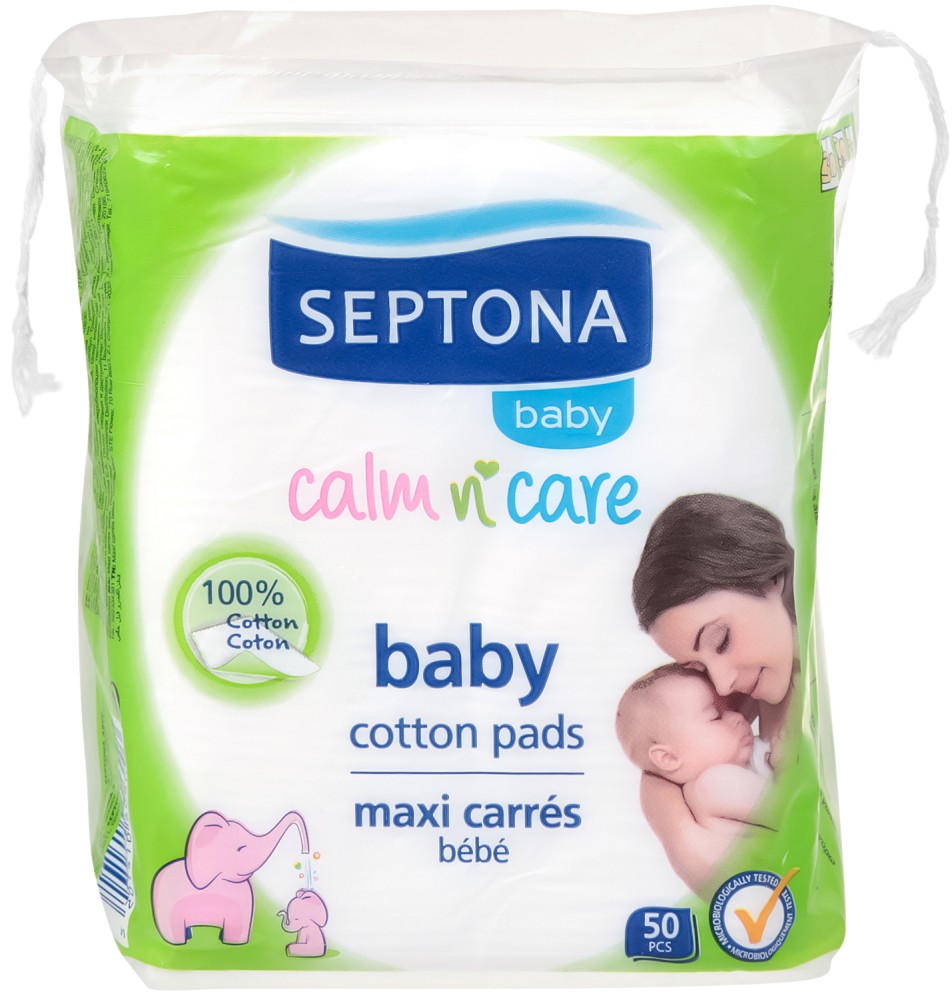 Памучни бебешки тампони - Septona Calm n' Care Baby - 50 или 90 броя - тампони