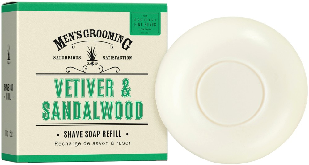 Scottish Fine Soaps Men's Grooming Vetiver & Sandalwood Shave Soap Refill -      Men's Grooming - 