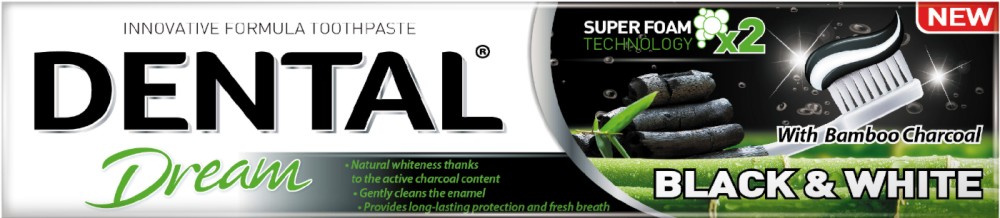 Dental Dream Black & White Toothpaste -          -   