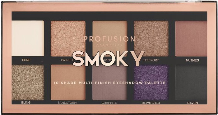 Profusion Cosmetics Smoky Multi-finish Eyeshadow Palette -   10     - 