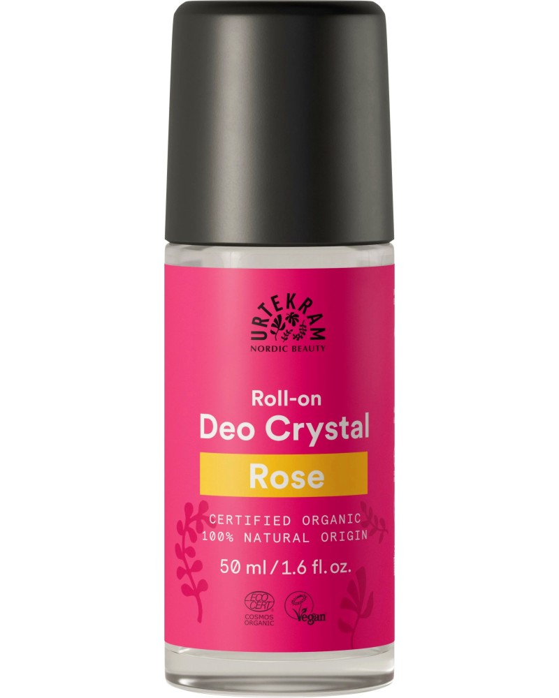Urtekram Rose Roll-On Deo Crystal -      Rose - 