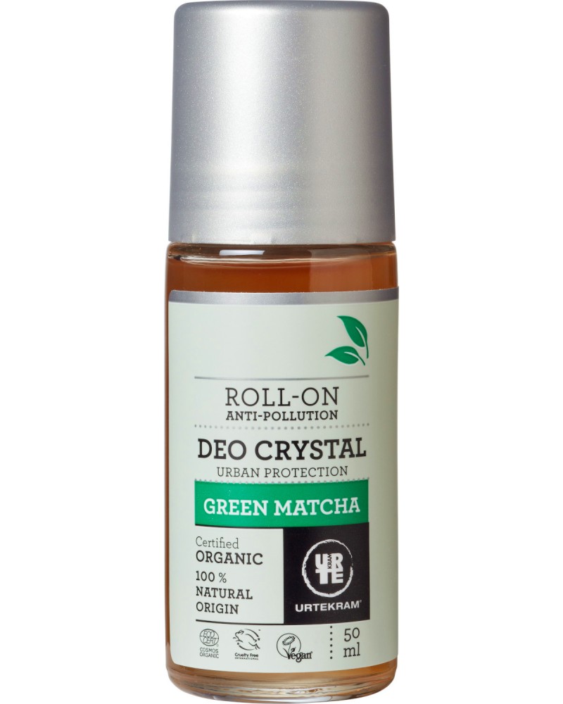 Urtekram Green Matcha Anti-Pollution Roll-On Deo Crystal -           "Green Matcha" - 