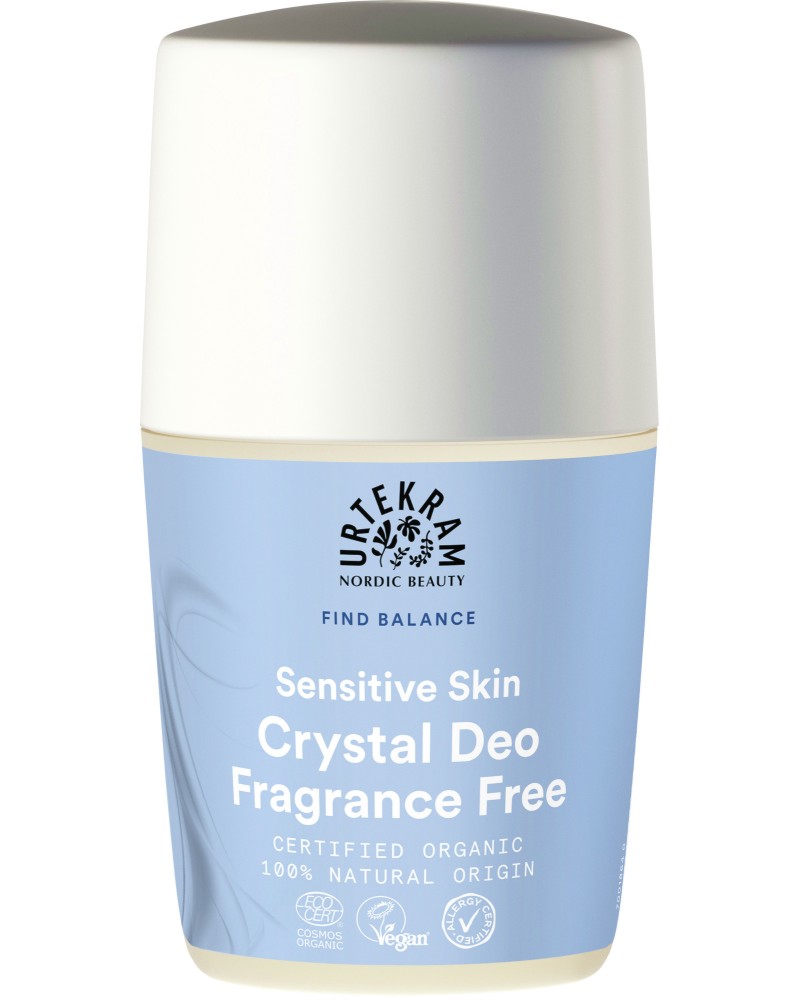Urtekram Fragrance Free Roll-On Deo Crystal -        Fragrance Free - 