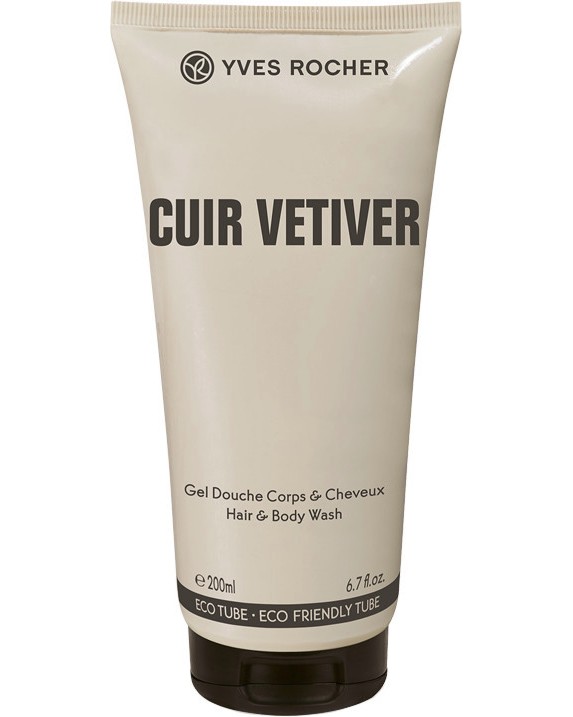 Yves Rocher Cuir Vetiver Hair & Body Wash -        -  