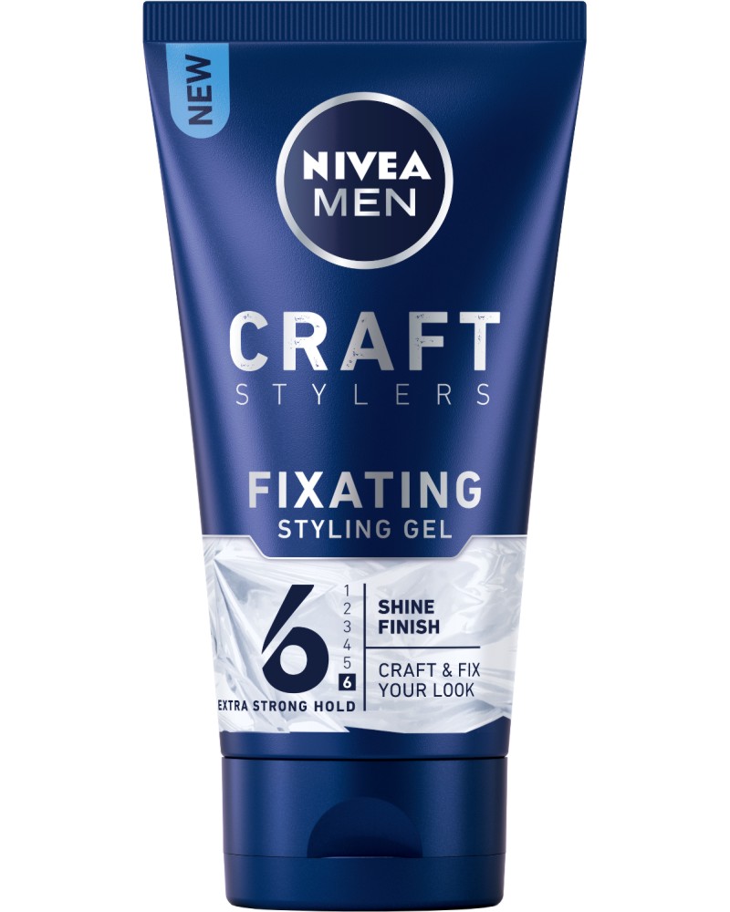 Nivea Men Craft Stylers Fixating Styling Gel - Фиксиращ гел за коса с лъскав блясък от серията Craft Stylers - продукт