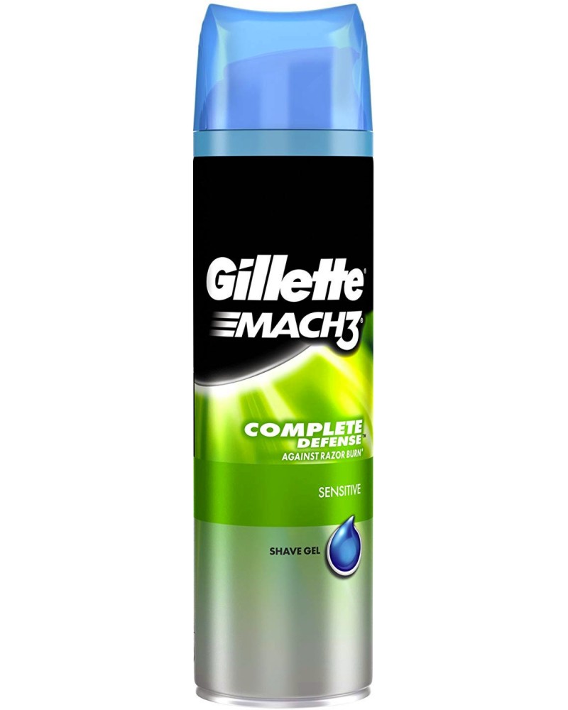 Gillette Mach 3 Complete Defence Sensitive Shave Gel - Гел за бръснене за чувствителна кожа от серията Mach 3 - гел