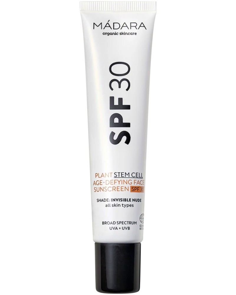 Madara Age-Defying Sunscreen SPF 30 Madara Age-Defying Sunscreen SPF 30 - Минерален слънцезащитен крем за лице - крем