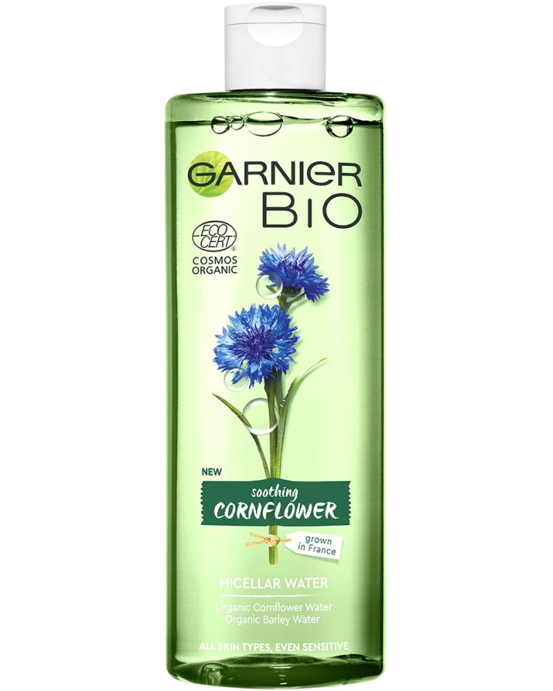 Garnier Bio Cornflower Micellar Cleansing Water - Био мицеларна вода с метличина от серията Garnier Bio - продукт