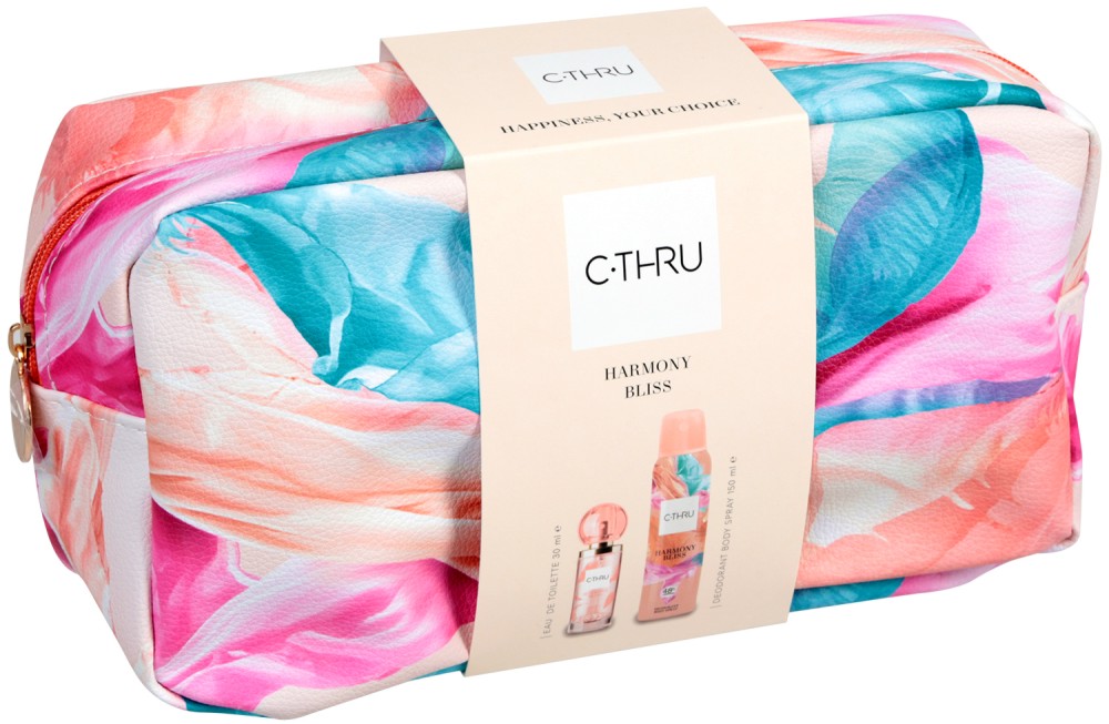 Подаръчен комплект с несесер - C-Thru Harmony Bliss Подаръчен комплект с несесер - C-Thru Harmony Bliss - Парфюм и спрей дезодорант - продукт