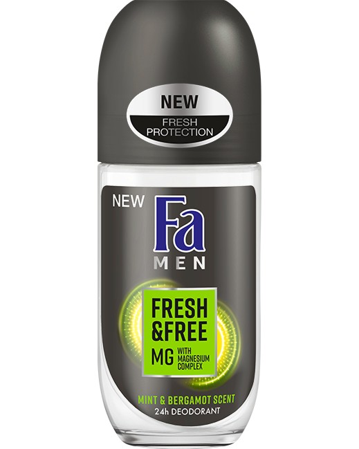 Fa Men Fresh & Free Mint & Bergamot Scent 24H Roll-On Deodorant -           - 